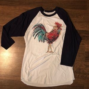 crazy Train rooster raglan size medium